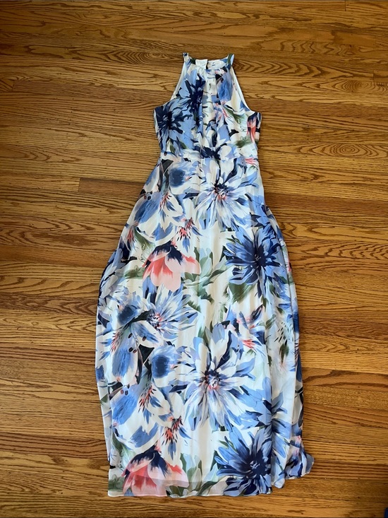 Chetta B Dresses & Skirts - Be by Chetta B Floral Halter Dress Size 6 Chiffon Wedding Guest